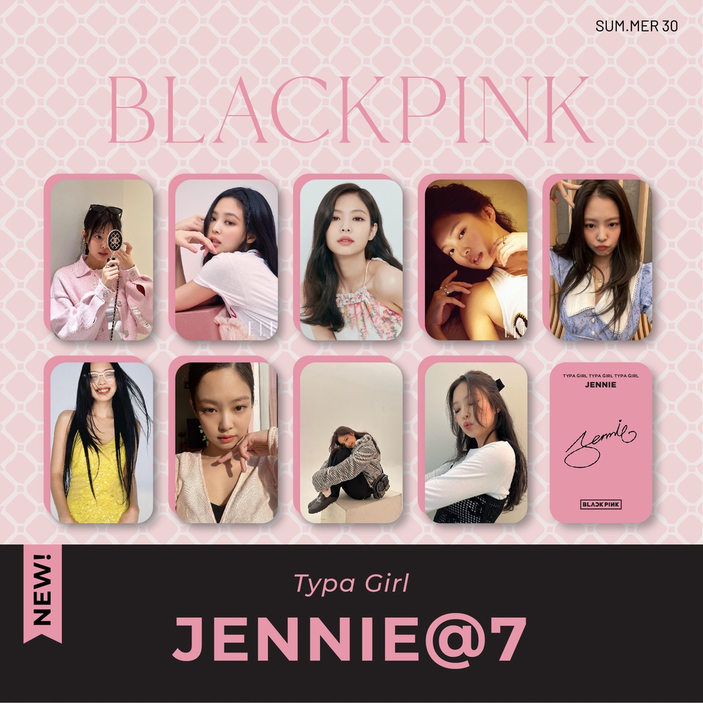 Sum.mer30 -  Set 9 card bo góc Jennie Blackpink có chữ kí unoff