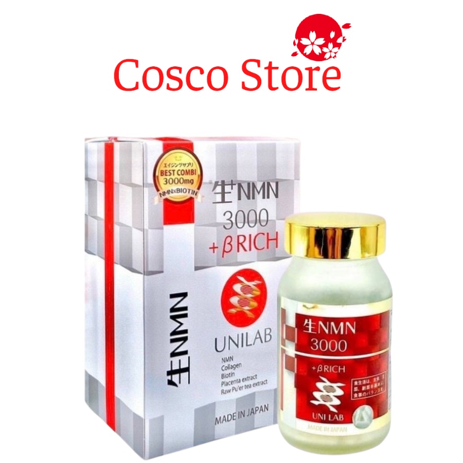 Viên uống chống lão hóa và trẻ hóa làn da UNILAB NMN 3000 Brich hộp 60 viên