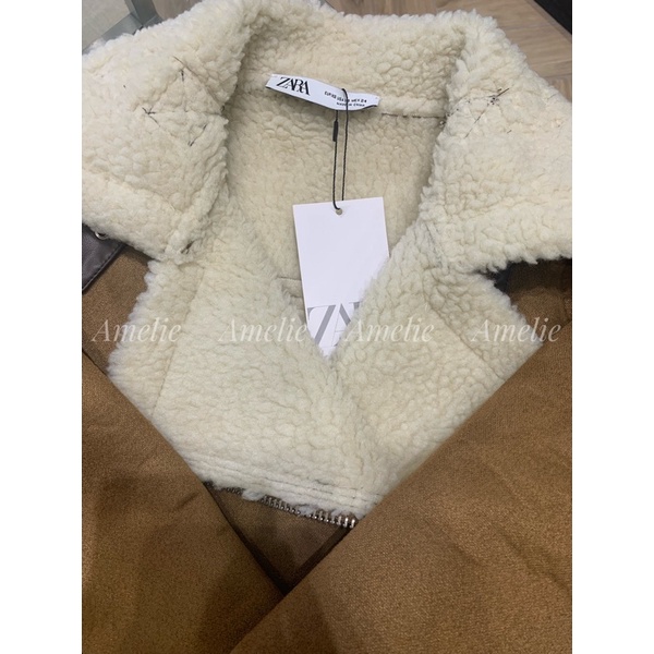 Suede biker jacket in brown ZR