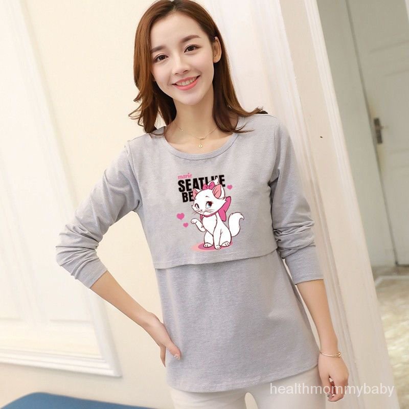 Trang Phục Cho Con Bú Đi Chơi Thời Trang Dài Tay TÁo Sơ Mi Áo Sơ Mi  Sau Sinh Kích Thước Lớn Trang Phục Bà Bầu