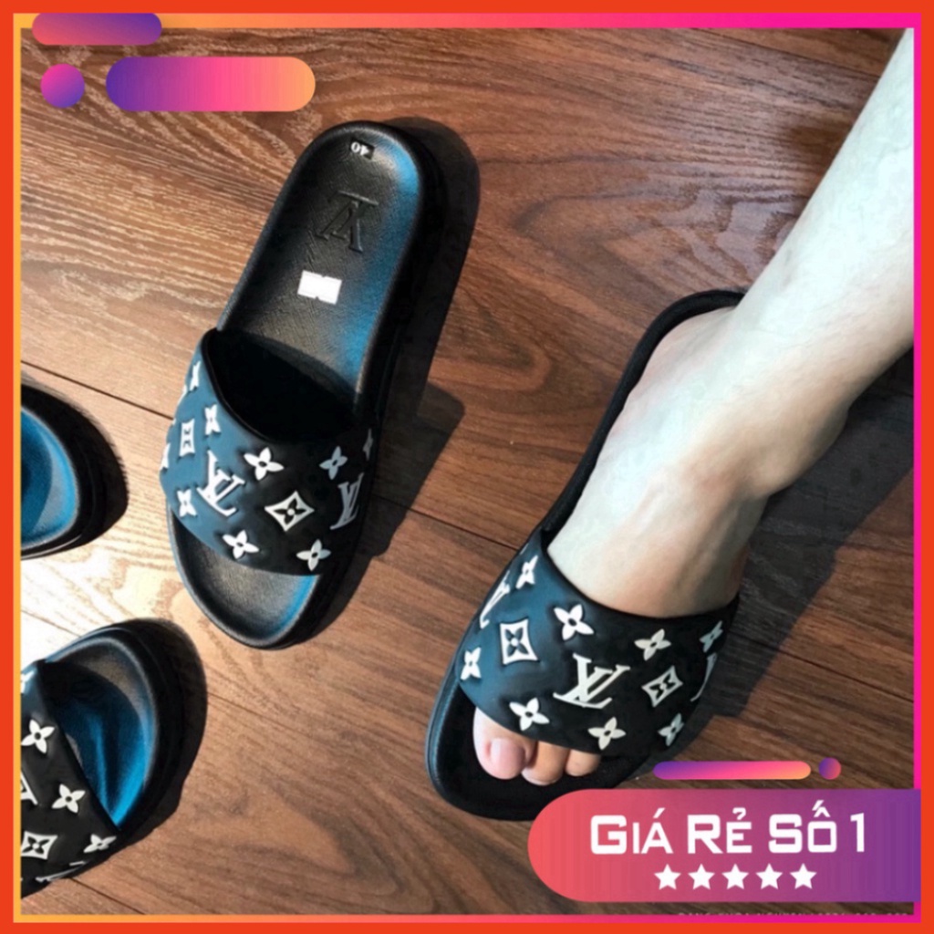 DÉP QUAI NGANG LV VÂN HOA TRẮNG - DÉP NAM EO VI QUAI HOA Rẻ Nhất Shopeee Xmenshop Xmenshop3