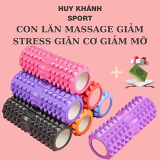  TẶNG GẠCH Con lăn Yoga Massage Foarm Roller MẪU CẢI TIẾN baoyen1010 ống trụ lăn xốp thể thao giãn cơ có gai roam rollet 