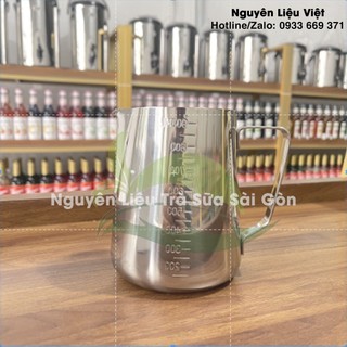 Ca đánh sữa inox có chia vạch đủ size 350ml, 550ml, 900ml