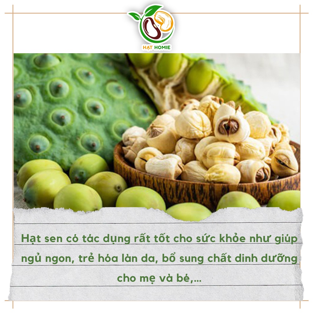 Hạt sen khô nấu chè, cháo, chưng yến táo đỏ thơm ngon