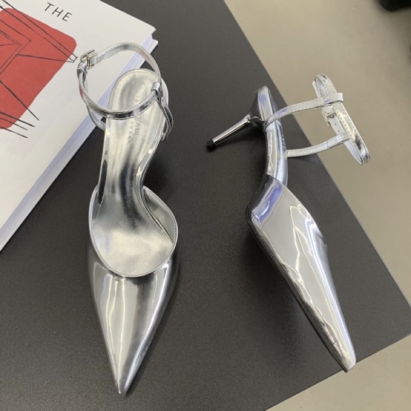 ORDER 💗 Giày mũi nhọn da bóng gót nhọn 6cm 35-39