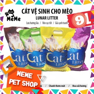 Cát vệ sinh cho mèo , Cát mèo LUNA, MEME , Cát cho mèo đi vệ sinh lưu hương lâu, vón cục tốt , ít bụi ( 9L )