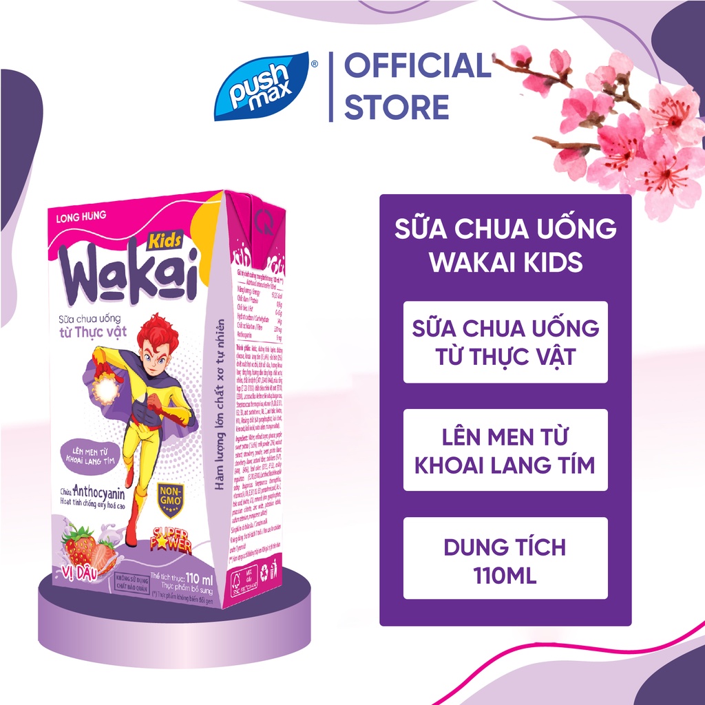 Sữa Chua Uống Cho Bé Từ Thực Vật Wakai Kids Lên Men Từ Khoai Lang Tím (110ml)