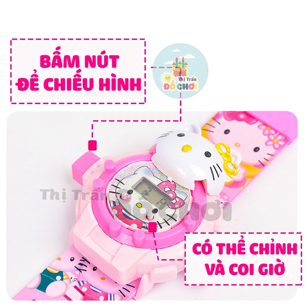 Đồ chơi đồng hồ trẻ em cho bé trai mẫu siêu nhân người nhện chiếu 24 hình 3D 777-131B