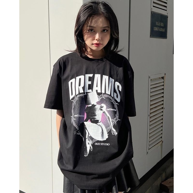 Áo thun nữ BLACKDOKI MAISON-DREAM , áo phông basic hiện đại cá tính chất cotton dày dặn oversize