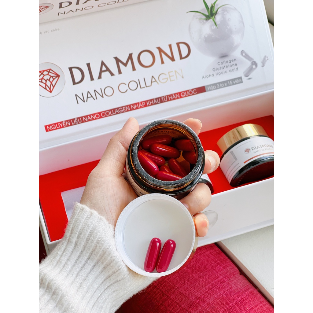 Viên uống làm đẹp Nano Collagen Diamond, hỗ trợ tăng tính đàn hồi cho da, giúp hạn chế lão hóa da