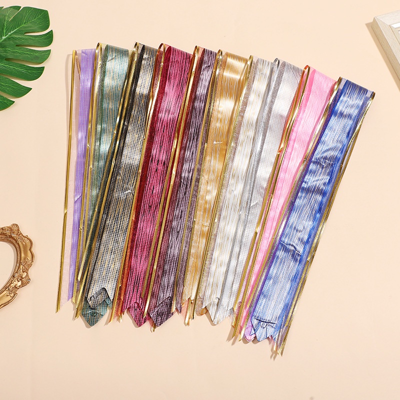 Mua Nơ rút ️cánh bướm voan kim tuyến ️ size lớn 20 cm trang trí giỏ hoa ...