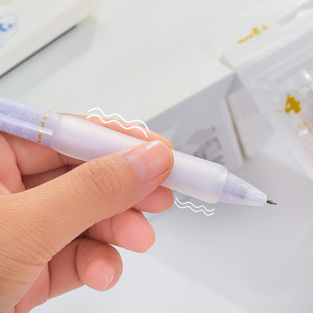 4 Bút Bi Mực Đen Nhanh Khô Ngòi 0.5mm C7353