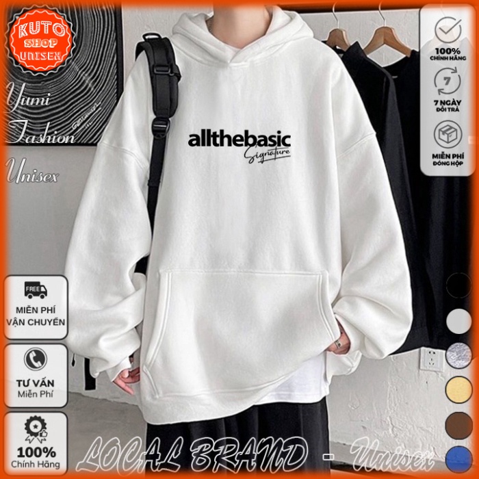 Áo Hoodie AllTheBasic Local Brand Unisex Ullzang nỉ bông cao cấp dày - Áo Khoác Nỉ Form Rộng