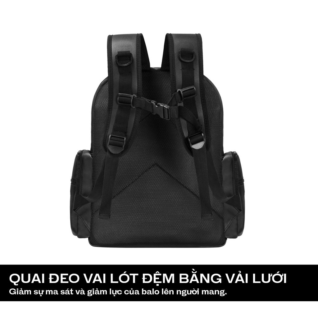 Balo da đi học nam nữ màu đen Base Backpack local brand Davies | D-P49