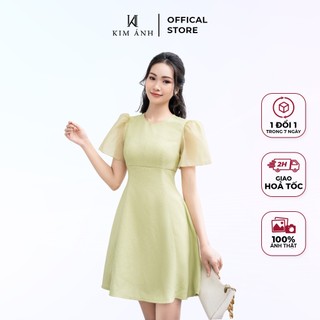 Đầm Chữ A Dạ Tiệc Công Sở Chất Tweet Tay Bồng Kim Ánh Sang Trọng Thanh Lịch Nhiều Size DSX40004