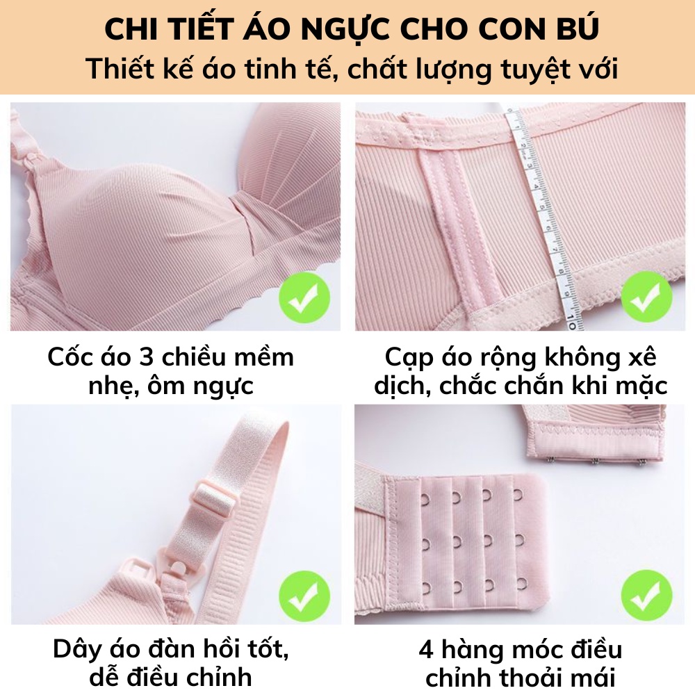 Áo Ngực Cho Con Bú Và Định Hình Vòng Một Sau Sinh Larosa Chất Cotton Nơ Tăm Chống Chảy Xệ Không Gọng Bigsize LAB128A