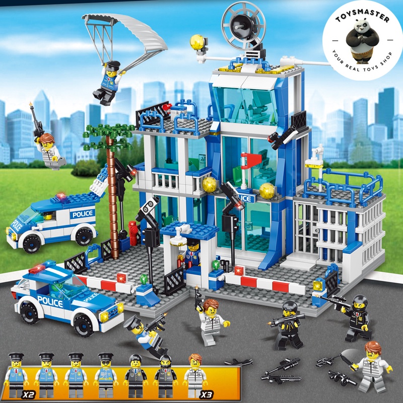 Đồ Chơi Lắp Ráp Mô Hình Tàu Chiến Hạm,Robot,Máy Bay,Đồn Cảnh Sát Swat Police Station Với 600+ PCS,Đồ Chơi Thông Minh