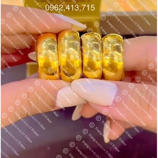 Nhẫn trơn 1 lượng khắc số 9999 mạ vàng 24 xi bền màu