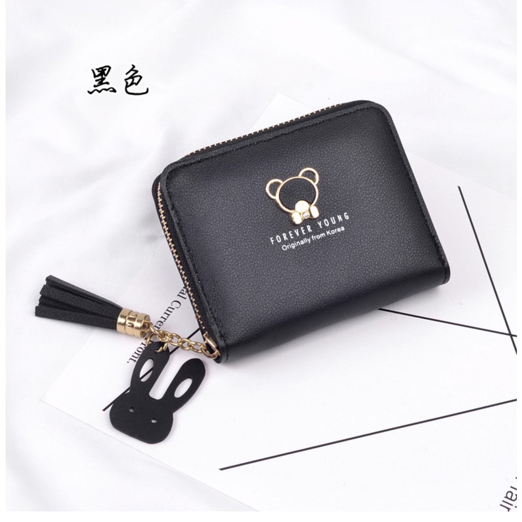 Ví Nữ Phong Cách Thời Trang Dễ Thương Gắn Charm Gấu Hàn Quốc Đi Học Giá Rẻ VD6 | BigBuy360 - bigbuy360.vn