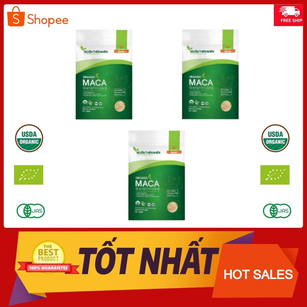3 gói bột Maca Peru Nguồn Thiên Nhiên Organic Gelatinized 200g x 3 SP