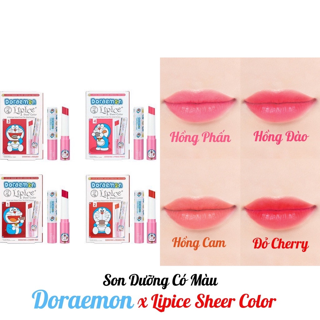 LipIce Son Dưỡng Doraemon LipIce Sheer Color Dorayaki X Rosary 2,4g