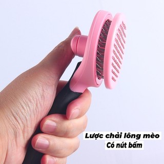 Lược chải lông thú cưng có nút bấm, lược chải gỡ rối lông cho mèo - HiuCat