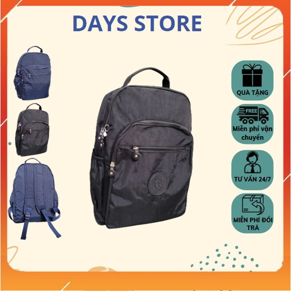Balo Laptop Kipling Mã KL184 Chất Liệu Vải Dù Trơn, Chống Nước, Có Ngăn Để Laptop 15.6'', Balo KT 47x35x17cm ( ảnh thật)