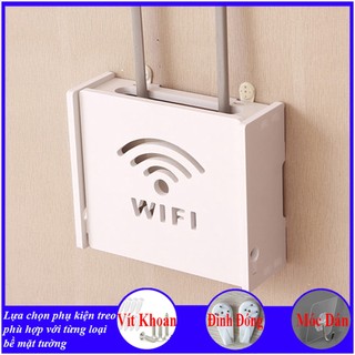 Hộp wifi treo tường không cần khoan, chất liệu gỗ nhựa loại cao cấp, chống nước tuyệt đối
