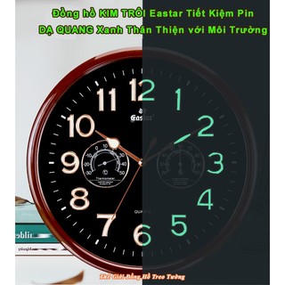 Đồng Hồ KIM TRÔI EASTAR Tròn có DẠ QUANG và NHIỆT ẨM KẾ Tự Động - Tặng Pin Maxell - Bảo Hành 1 Năm
