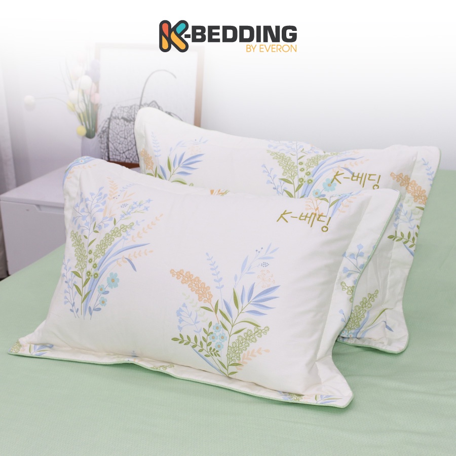 Vỏ Gối Nằm Chần Bông Cotton Hàn Quốc KBedding by Everon 45x65cm ( 1 cặp)