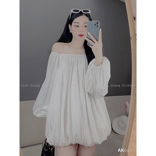 Váy Chuông Trễ Vai Tay bồng