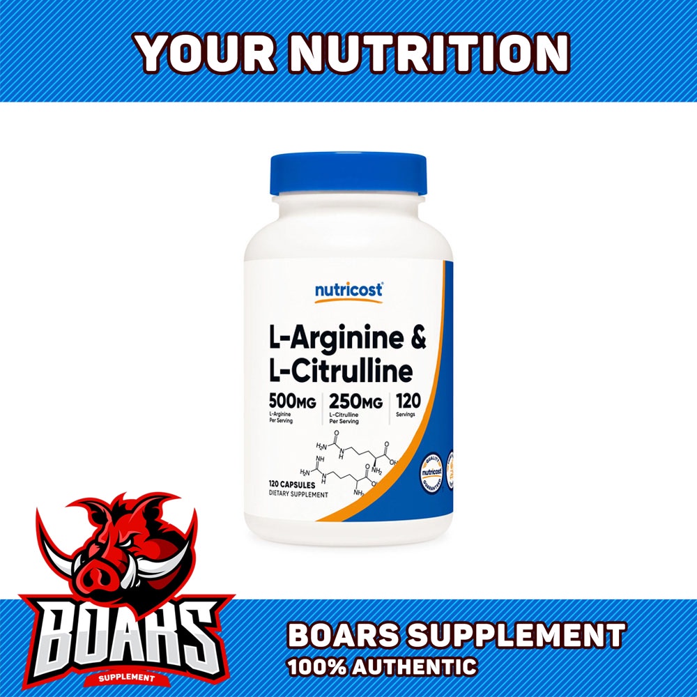 NUTRICOST L-ARGININE & L-CITRULLINE 120 CAPS – Bổ Sung Amino Acid Cho Người Tập Thể Thao