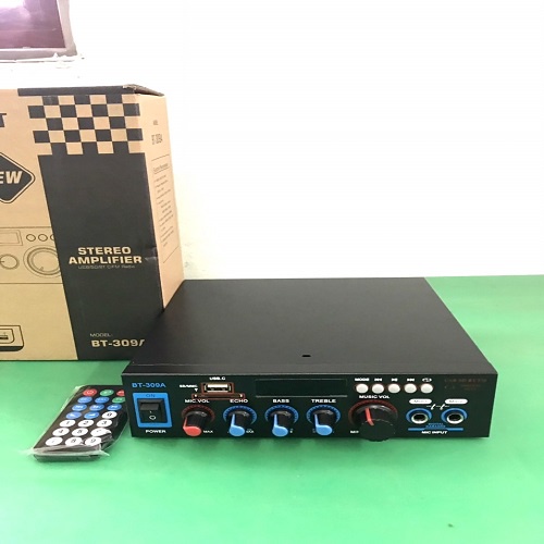 Âm ly mini bluetooth karaoke chạy điện 12v/220v BT-309a hàng trung ương chính hãng loại 1