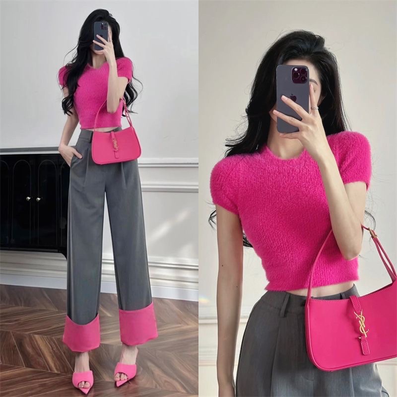 Set áo ngắn tay +quần tây phong cách