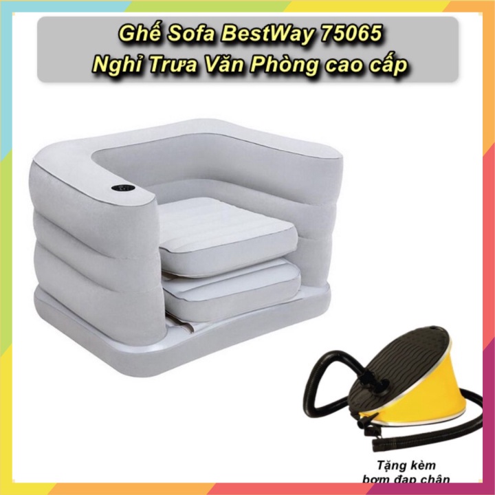 Ghế Sofa Bơm Hơi BestWay 75065 Nghỉ Trưa Văn Phòng Đi Du lịch Cao Cấp + Tặng Kèm Bơm Đạp Chân Simon Shop 🔝🔝