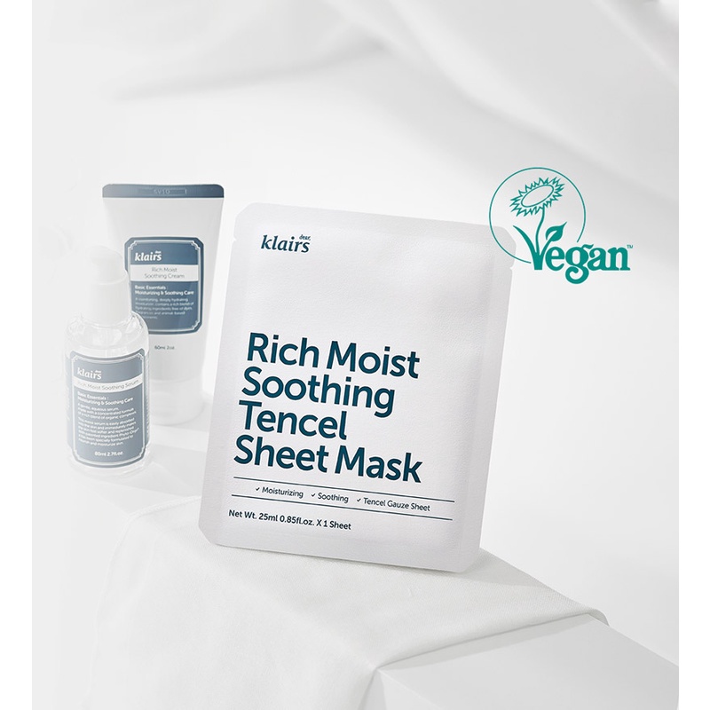MỚI VỀ Mặt nạ dưỡng ẩm Klairs Rich Moist Soothing Sheet Mask 25ml