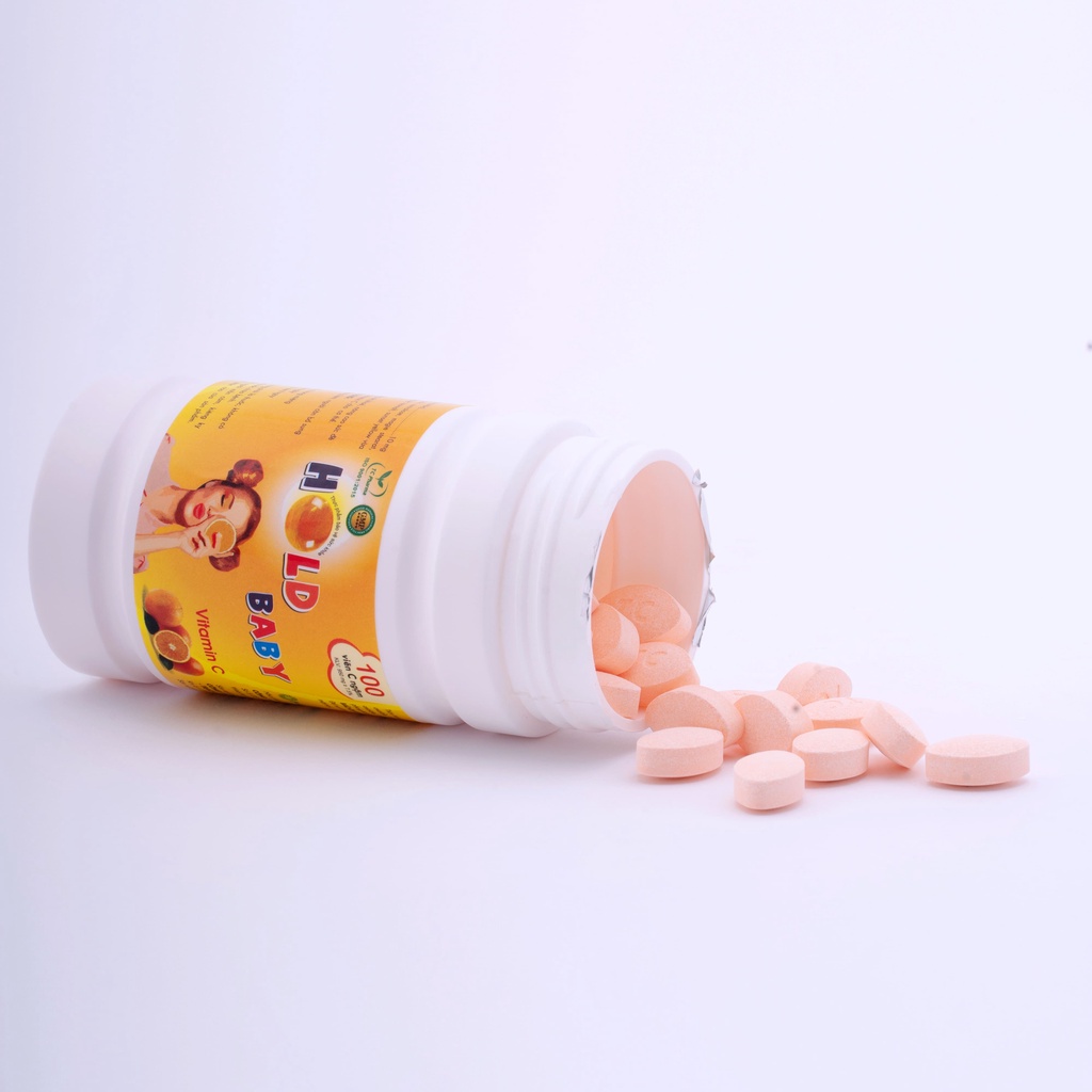 Viên Ngậm Hold HCN Baby Bổ Sung Vitamin C Hỗ Trợ Tăng Sức Đề Kháng 100 Viên