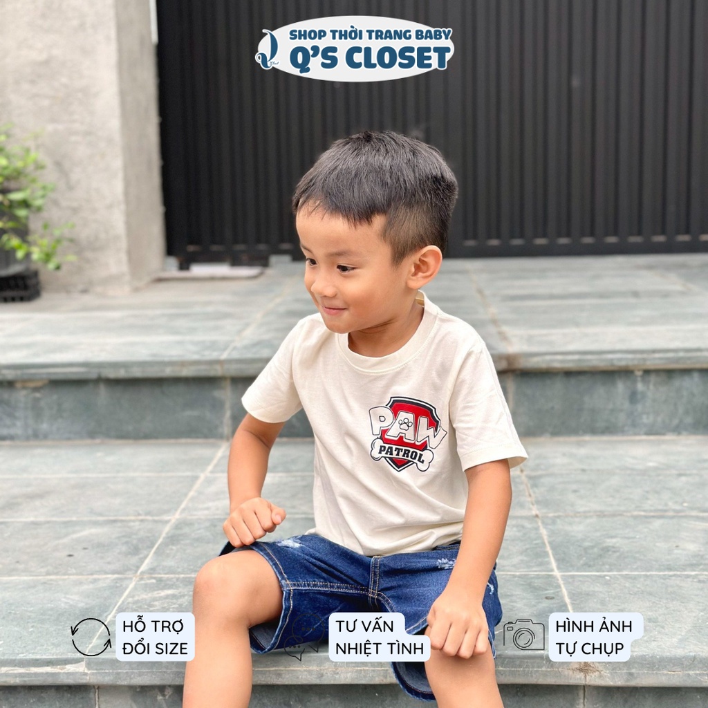 Quần short jean cho bé trai từ 14kg đến 36kg có độ co giãn, có tăng đơ
