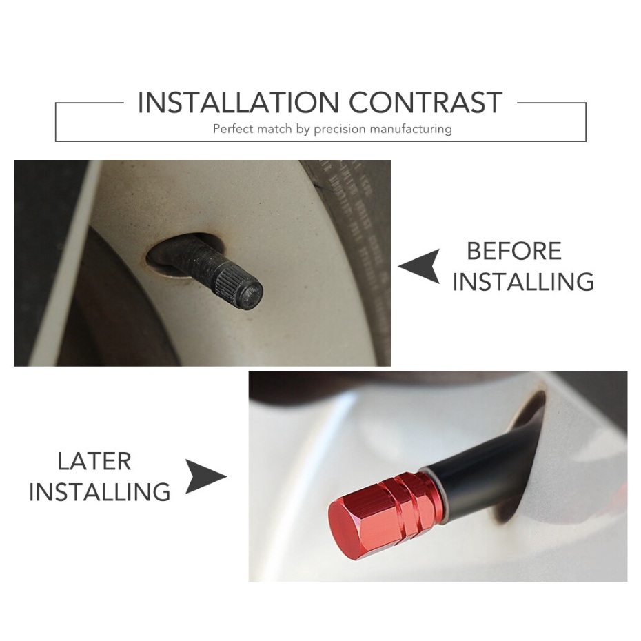 Bộ 4 Nắp Đậy Van Bánh xe máy, Xe Hơi Logo Hãng Xe Bằng Hợp Kim Nhôm Nhiều Màu Sắc VAN