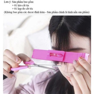 Combo Kéo tỉa tóc VS (Tay xanh) + Kẹp hỗ trợ cắt tóc mái