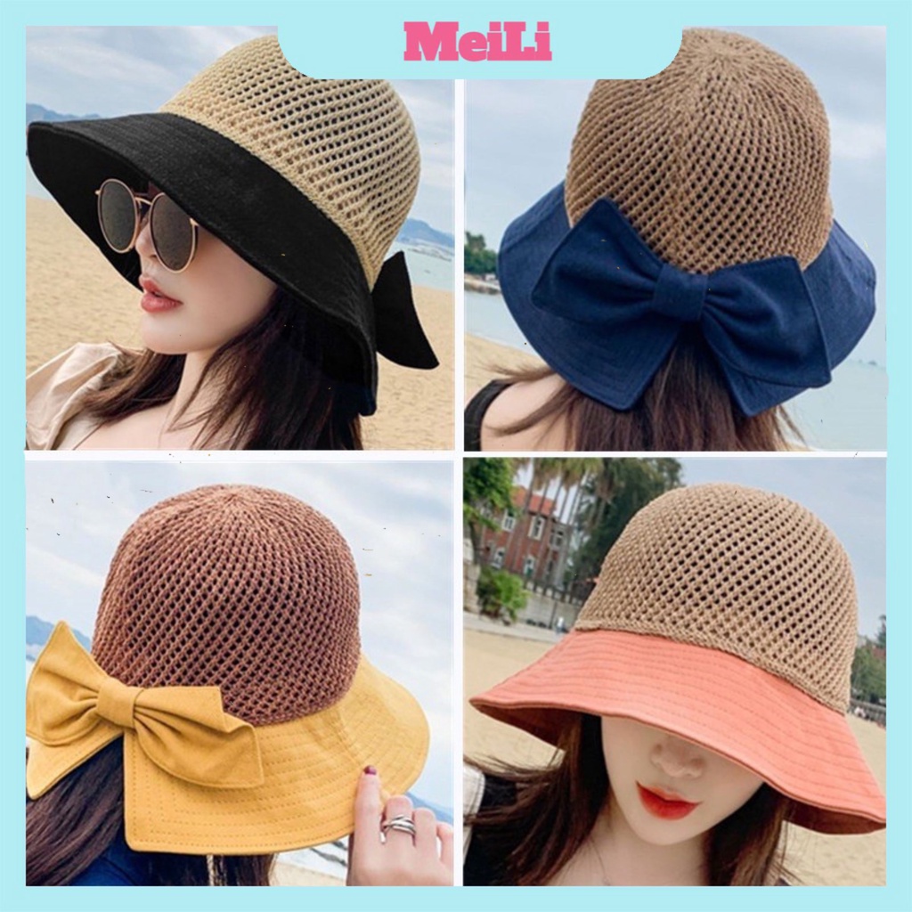 Mũ Nón đan lưới -- Mũ chống nắng rộng vành du lịch, đi biển phong cách Hàn Quốc (sỉ hot)