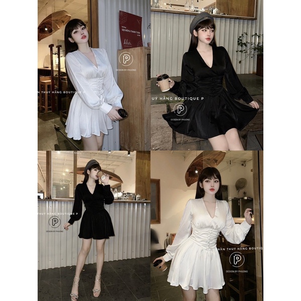 Đầm lụa dễ thương đi phố lụa 2 lớp