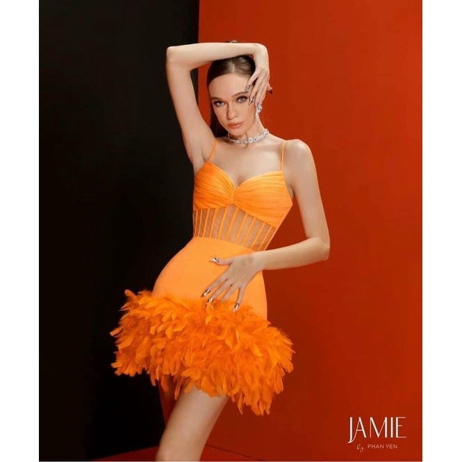 ĐẦM BODY XẾP PHỐI LÔNG