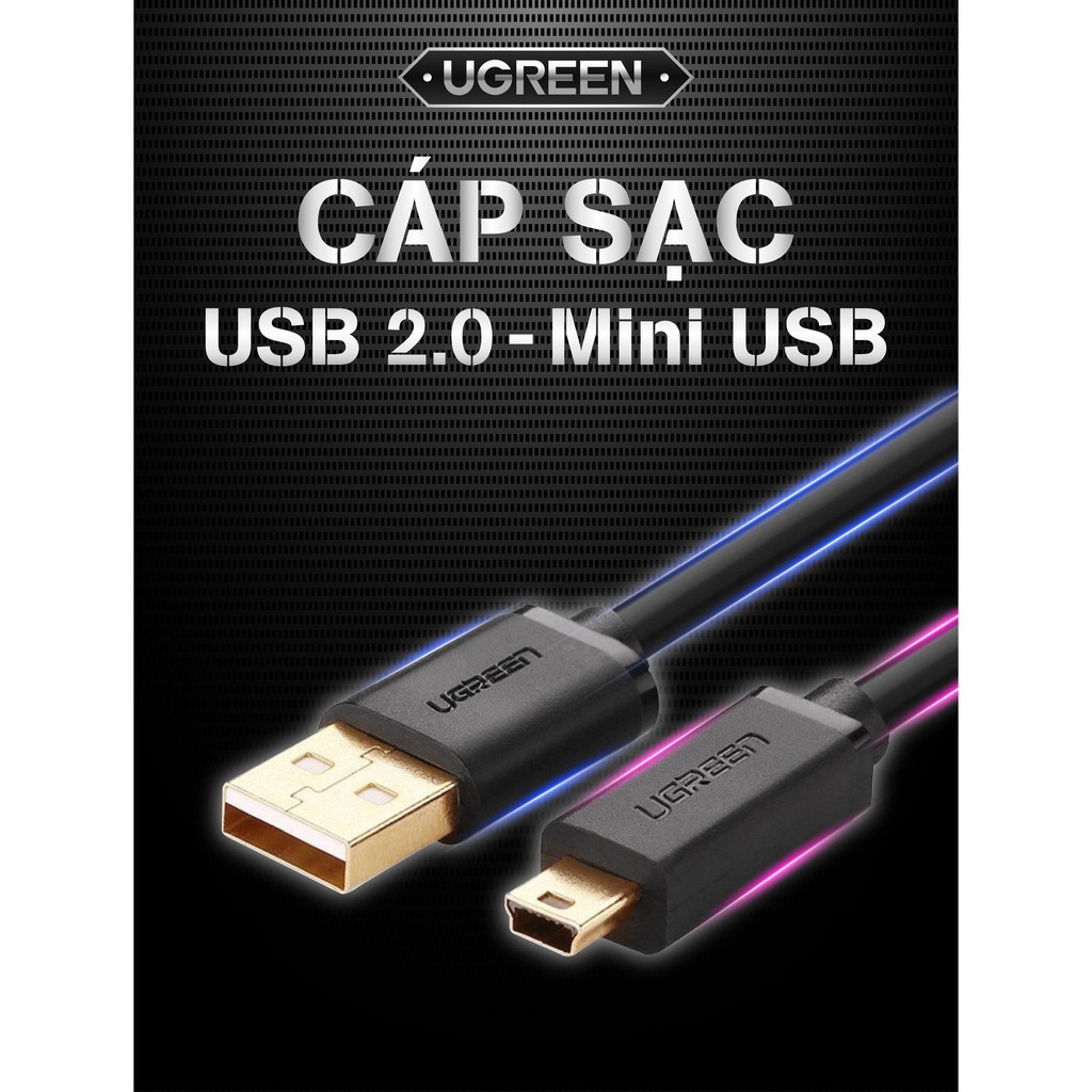 Cáp Mini USB 2.0 Cao Cấp Ugreen 10353 10354 10355 10385 30472 10386 US132 Chính Hãng Mạ Vàng