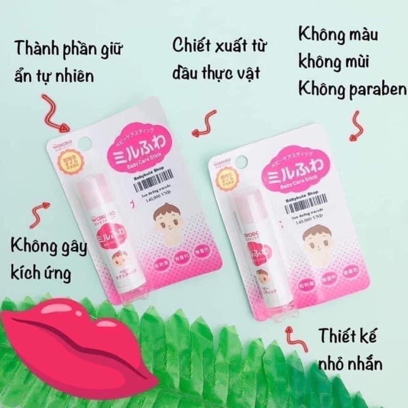 Son dưỡng môi Wakodo cho bé từ sơ sinh nội địa Nhật Bản