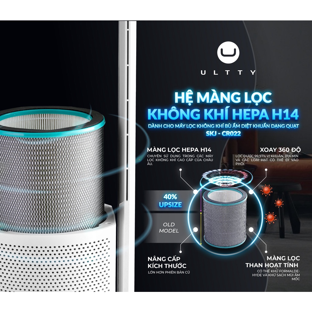 Hệ Màng lọc Hepa H14 cho quạt Ultty SKJ CR022