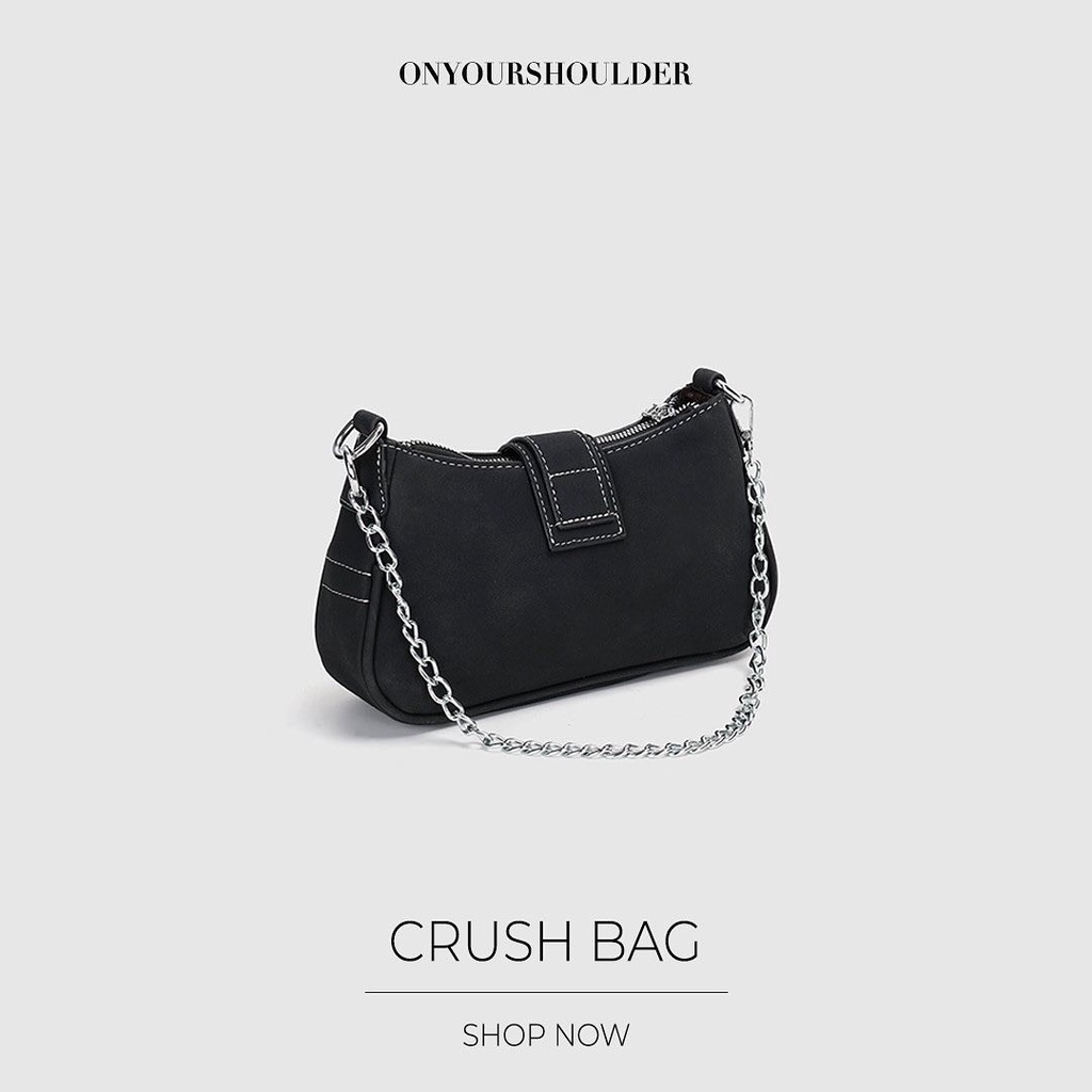 Túi xách nữ màu đen thời trang Crush Bag, túi da cao cấp sành điệu Onyourshoulder