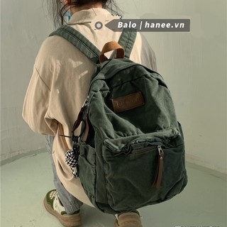 Balo Đi Học Basic Nam Nữ Chất Liệu Canvas Thô BL07