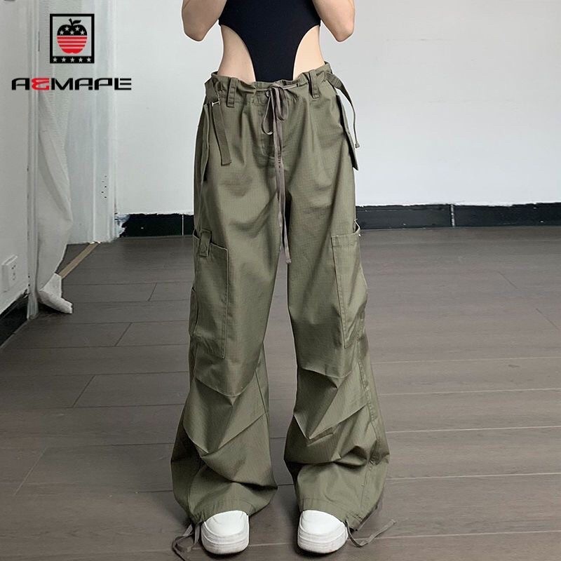 Quần vải dù ống rộng