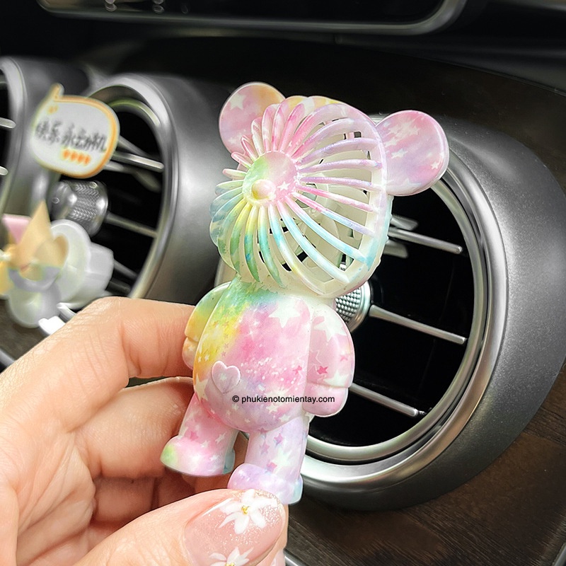 Sáp Thơm Ô Tô Kẹp Cửa Gió Điều Hòa Xe Hơi Mô Hình Gấu Dễ Thương Có Quạt Khuếch Tán Hương Thơm 4